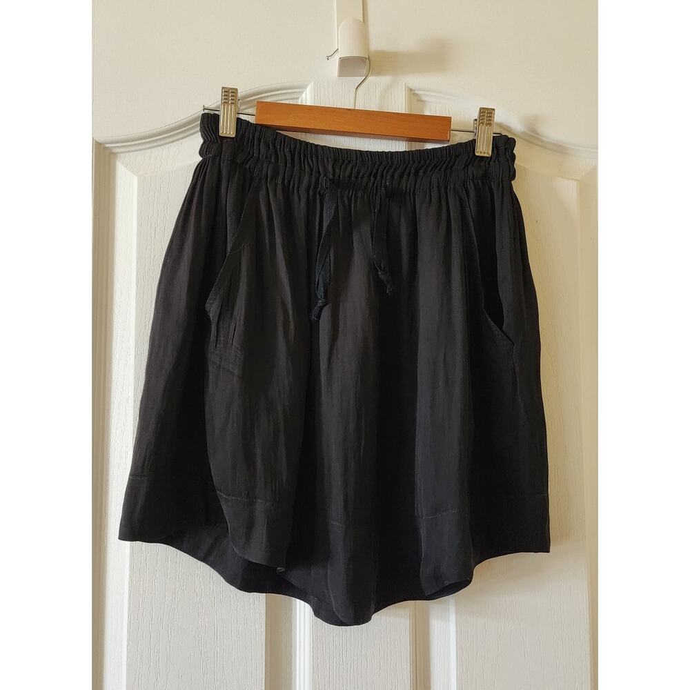 Isabel Marant Étoile Mini Skirt Black 34 XS Drawstring Waist Flowy Pockets